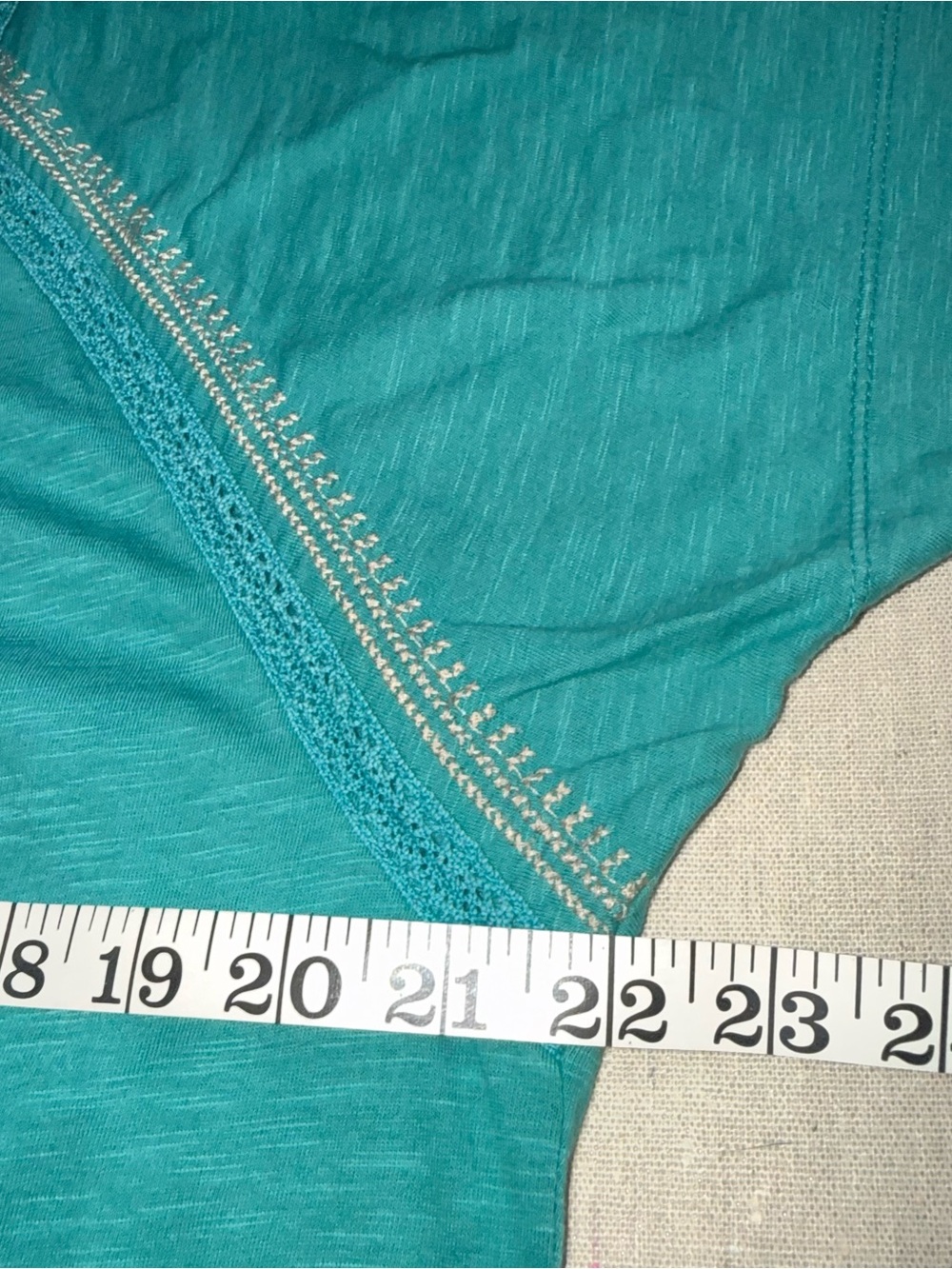 Eddie Bauer Short Sleeve Tee Teal Green with Tan Details Size XL - Picture 7 of 12